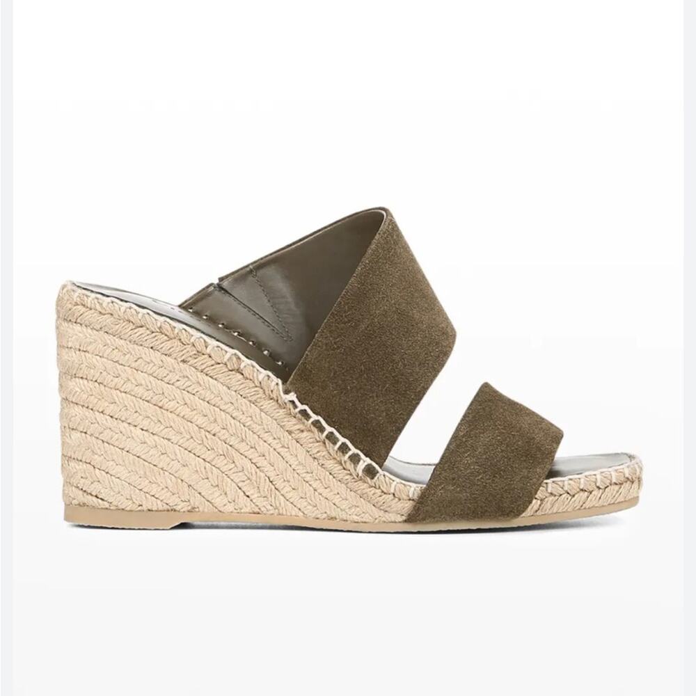 Vince Garlin Suede Espadrille Wedge Sandals 8M